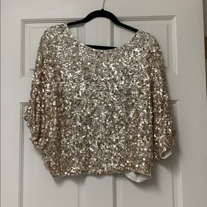 Vince sequin dolman sleeve top